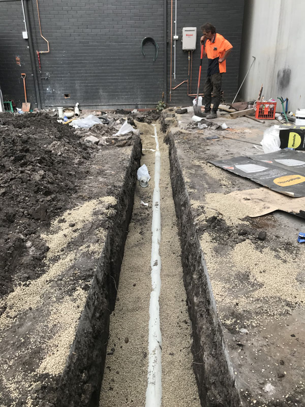 New sewer line, Clayton